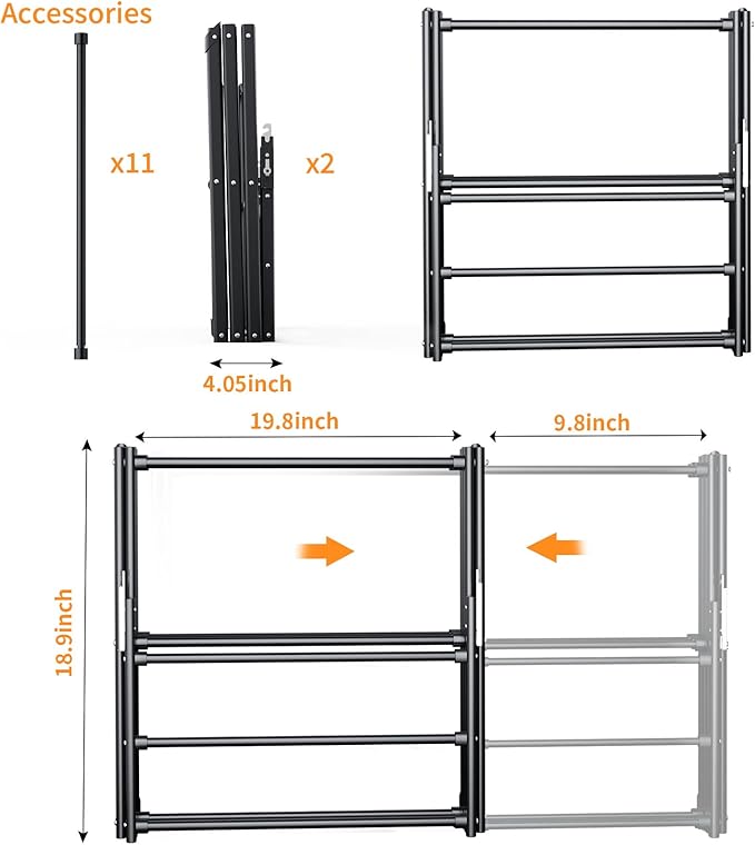 Clothes Drying Rack Household Indoor, Foldable Drying Rack Clothing for Laundry - 40" x 28.8" x 14.2", Space Saving Indoor&Outdoor, Black-1pack