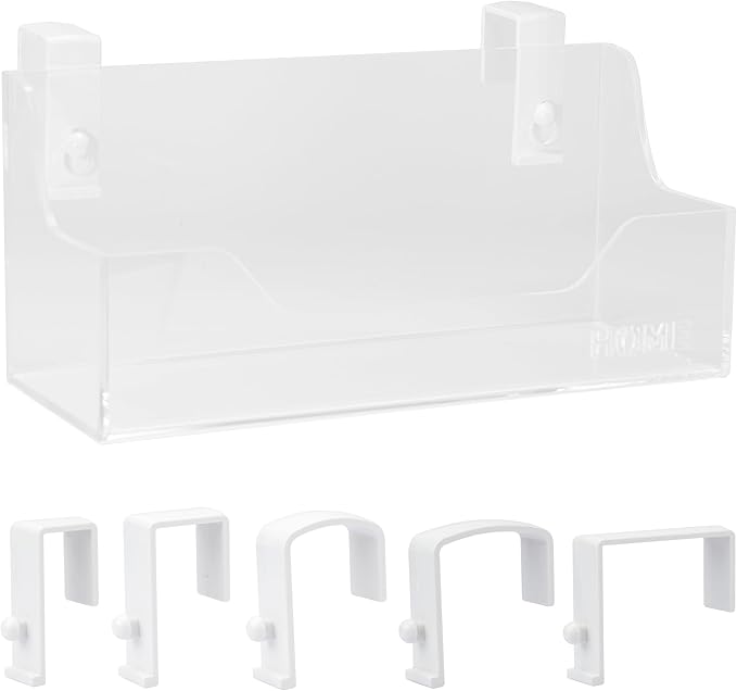 Bedside Caddy Hanging Storage Basket Little Size Plastic Beside Shelf Hang-on Storage Organizer for Collage Dorm Bunk Bed,Changing Table - Bedroom Essentials for Phone,Mini Speaker,Tissues (Clear)-NeatNest