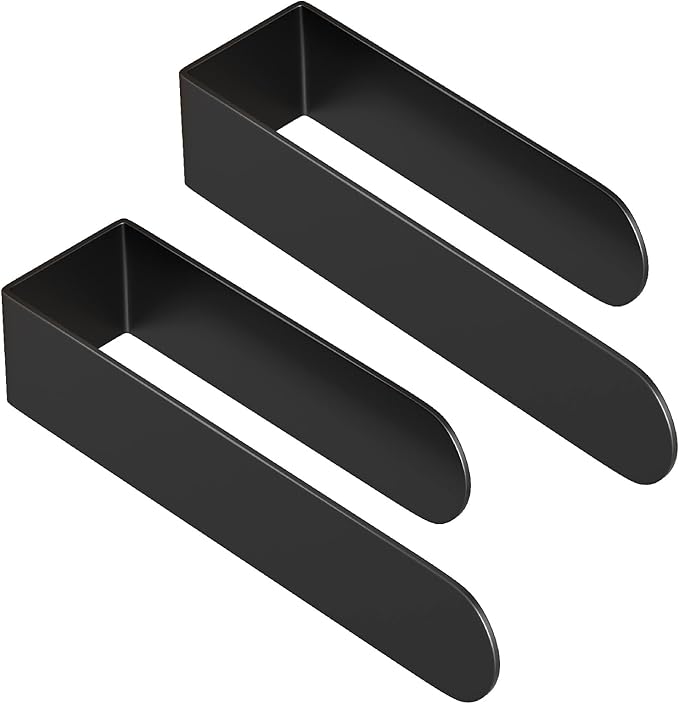 HUFEEOH 2 Pack Adhesive Hand Towel Holder, Sticky Towel Bar Towel Holder Wall Mounted, Stainless Steel Kitchen Towel Holder Hand Towel Rack for Bahtroom Hotel RV Kitchen (Black)