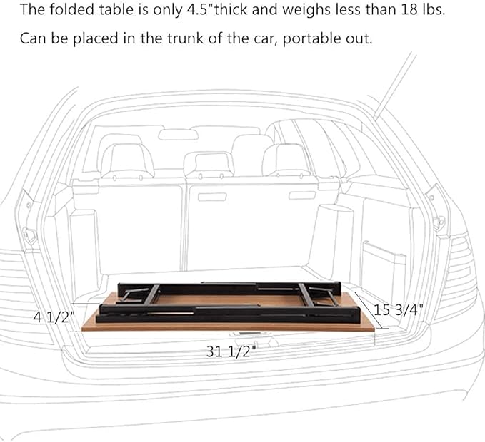 DlandHome Folding Desk - 31.5 Inch Small Computer Desk for Home Office - Folding Table Writing Table for Small Spaces - No Assembly Required - Retro-NeatNest