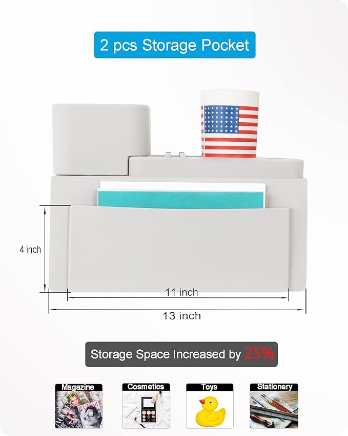 Couch Cup Holder Tray, VIENFUT Silicone Anti-Slip Sofa Armrest Tray with Side Pockets, BPA-Free Anti-Spill Couch Drink Holder for YETI, Remote, Snacks, Cellphone and iPad, Ideal Gift (Griege)-NeatNest