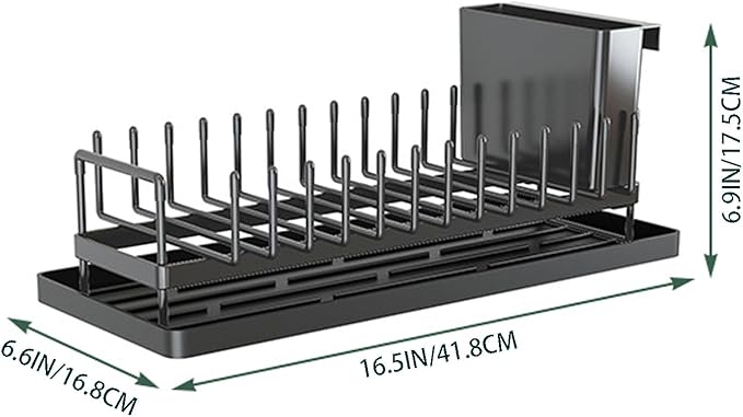 Cup Drying Rack Glass Water Bottle Dish Drying Dryer Rack Long Kitchen Sink Counter Drainer Over Tray Plate Forks Cups Spoons Organizer-NeatNest