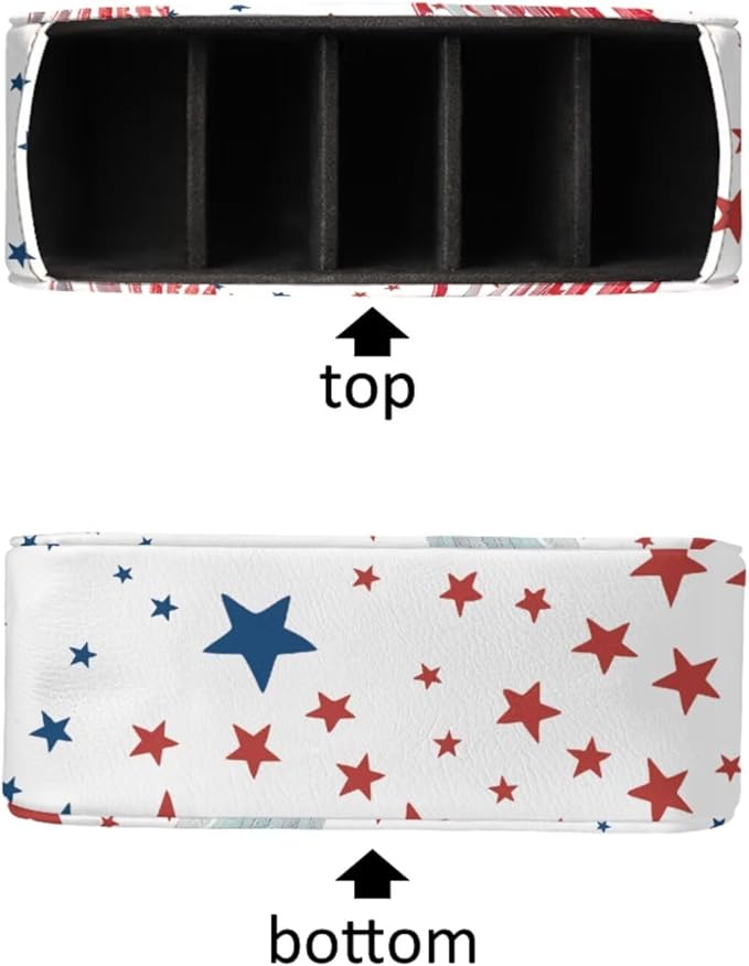 Flag Color Eagle Stars Print TV Remote Control Organizer, Office Desk Organizer,Storage for Controllers/Media Players/Glasses/Cosmetic Brushs/Pens,Nightstand/Couch/Home Theater Accessory-NeatNest
