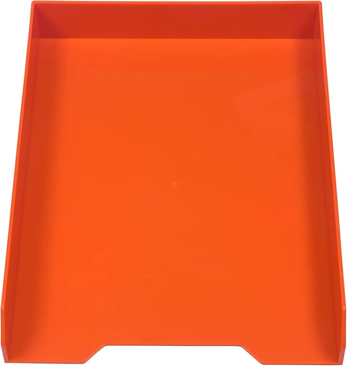 JAM PAPER Stackable Paper Trays - Orange - Desktop Document, Letter, & File Organizer Tray - Sold Individually-NeatNest