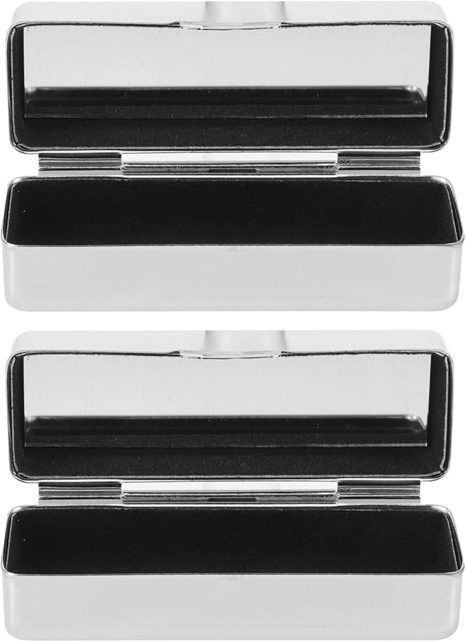 Beaupretty 2pcs Vintage Lipstick Organizer Case with Mirror Portable Makeup Storage for Lip Gloss Essential Oil Roller Elegant Retro Design for Pocket Travel-NeatNest