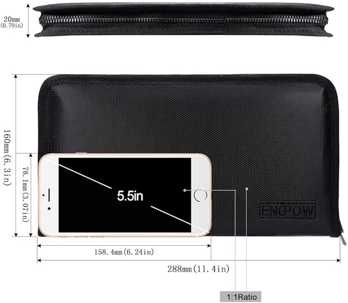 ENGPOW Expanding File Folder (11.4"x6.7") A5 Size Document Organizer Fireproof Money Bag 13 Pockets Zipper Closure Portable Filing Wallet Holder Storage for Check,Bill,Receipts,Tickets