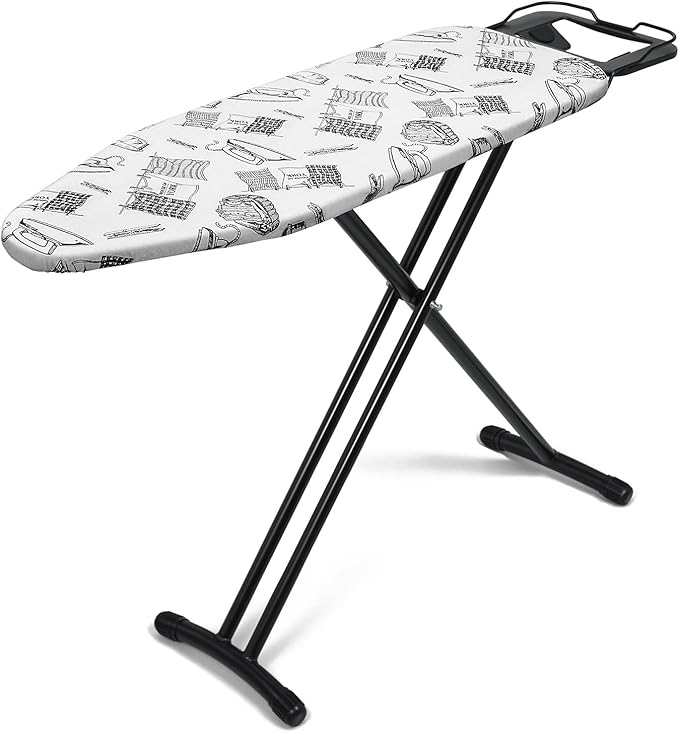 Duwee 12"x36" Ironing Board with Heat Resistant Cover and Thicken Felt Pad, Heavy Sturdy Legs