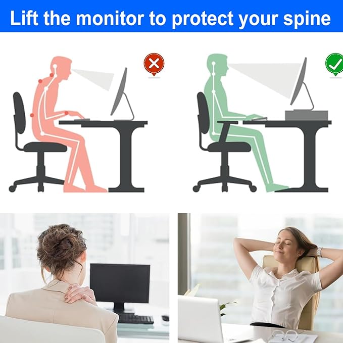 gianotter Desk Organizers and Accessories, Monitor Stand with Drawer and 2 Pen Holder, Desktop Organizer Suitable for Offices and Dormitories (Black)-NeatNest