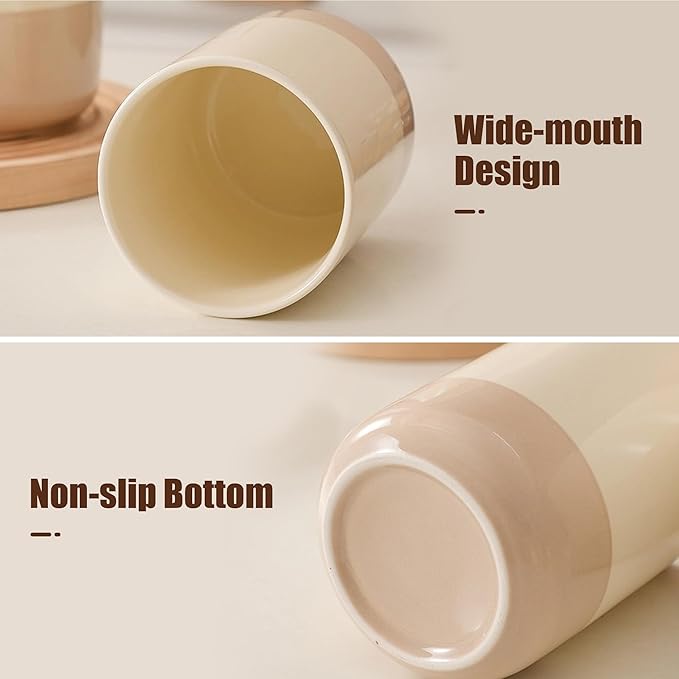 Ceramic Canister with Airtight Seal Lid, Kitchen Canisters for Countertop, Small Food Storage Jar for Flour, Coffee Bean, Sugar, Tea, Spices and More, Home Decor (260ml/8.79oz)-NeatNest