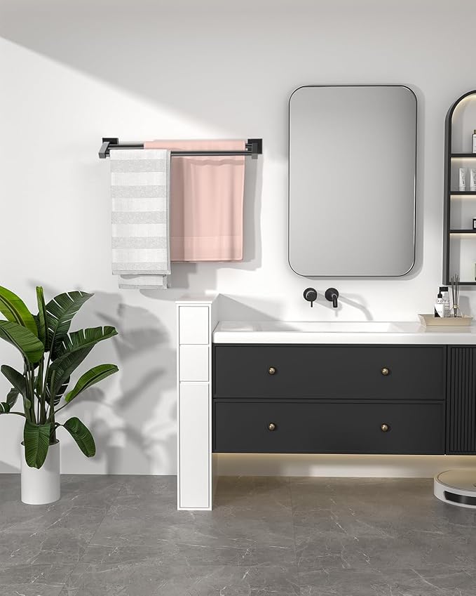 Alise Double Bath Towel Bars Towel Racks for Bathroom,Wall Mount Towel Holder Heavy Duty SUS304 Stainless Steel Towel Hanger Rail,GK9700-B Matte Black,28-Inch