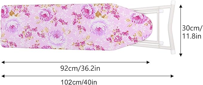 Honrane Space-Saving Ironing Board, Adjustable Height,Folding,Full-Size Purple 36 inch