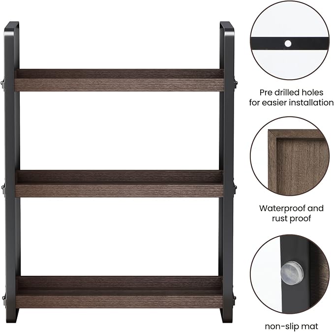 Bathroom Counter Organizer,Bathroom Countertop Organizer,Counter Shelf,Countertop Storage,Organization and Storage,Makeup Shelf,Sink Caddy(Brown 3 Tier)-NeatNest