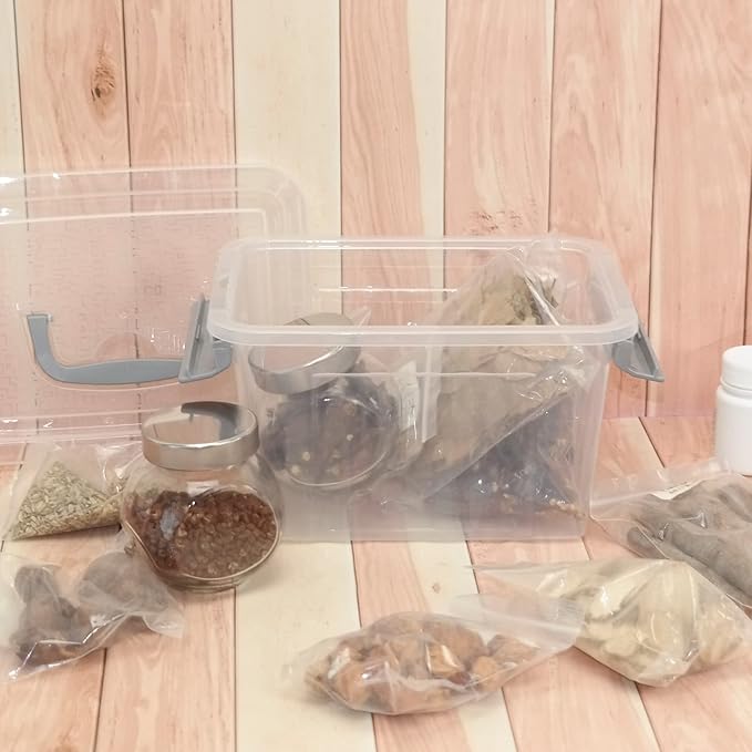 Hespama 3.5 Quart Small Storage Bin, Plastic Latching Box with Lid, 4 Packs