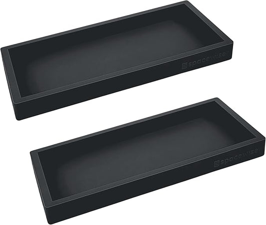 Countertop and Vanity Tray - 2 PC Small 7.7" Silicone Bathroom Trays, Kitchen Soap Tray, Dish Sponge Soap Holder Kitchen Sink Organizer Caddy, Bathroom Counter Trays for Lotion Dispenser-NeatNest