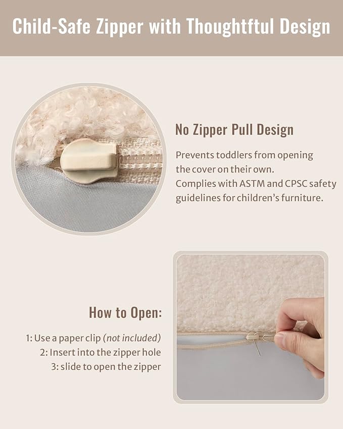 Blissful Diary Toddler Chair Comfy, Foam Kids Chair with Soft Teddy Plush, Toddler Reading Armchair with Cute Mushroom Designs- Brown-NeatNest