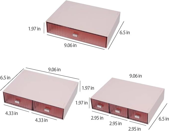 Desk Drawer Organizer, Stackable Plastic Storage Drawer, Red, 1 Compartment-NeatNest