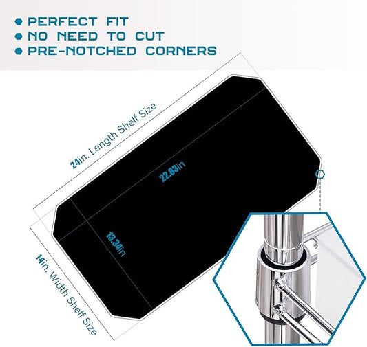 BRIAN & DANY Wire Shelf Liner 14" X 24", Set of 10, Heavy Duty Shelf Liners for Wire Shelving, Waterproof Wire Rack Shelf Cover, Black-NeatNest