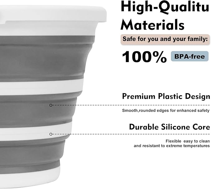 Collapsible Water Bucket with Handle. 2.6-Gallon Capacity, Designed for Outdoor Car Washing, Fishing, and Household Cleaning. Portable and Space-Saving-NeatNest