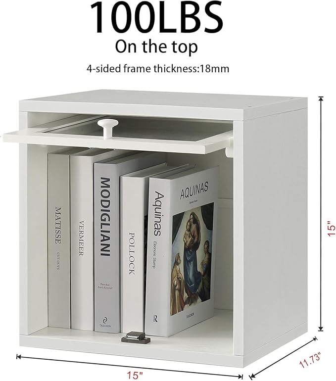 FUSUNBAO Magic DIY Cube Storage Organizer Stackable Cubes for Home Books Clothes Toy-Modular Cubby Storage System-Office Cubical-Bookcase Closet(Pure White-Washed, Glass Door Cube)-NeatNest