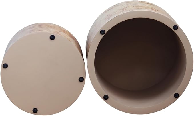 kevinplus Round Nesting Coffee Table, Farmhouse Small Coffee Table Modern Side Table End Table Set of 2 for Living Room Bedroom, No Assembly, Natural Burl