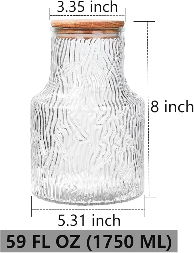 ANSQU Vintage Large Glass Storage Jar, 59 FL OZ Glass Food Storage Container, Cookie Jar