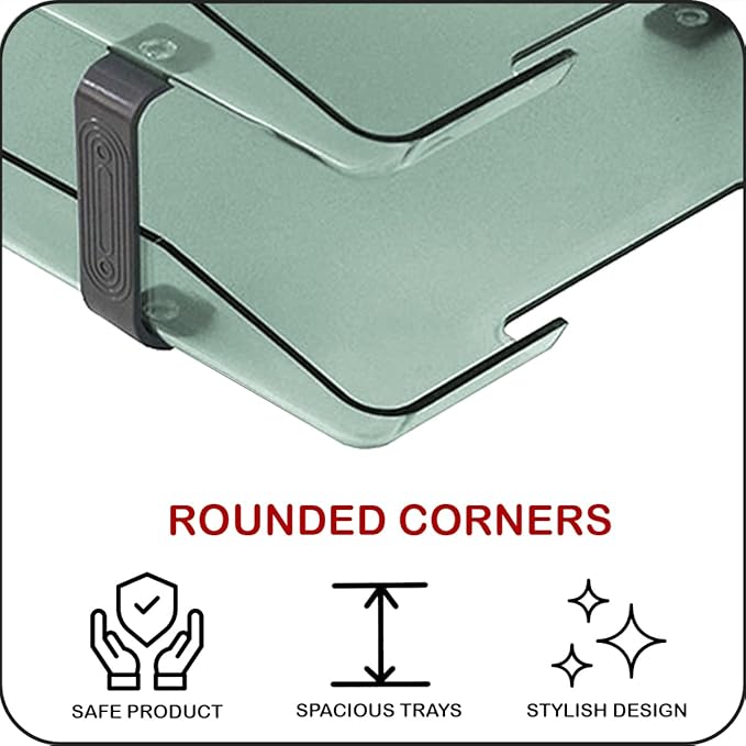 Acrimet Traditional 2 Tier Letter Tray, Front Load Design, A4 Letter Size, Desktop Organizer (Plastic) (Clear Green Color)-NeatNest