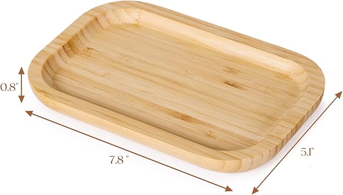 Bamboo Vanity Tray, Bathroom Counter Tray, Toilet Paper Basket Storage for Toilet Tank, Bathroom, Kitchen Counter 7.8 x 5.1 x 0.8 inch-NeatNest