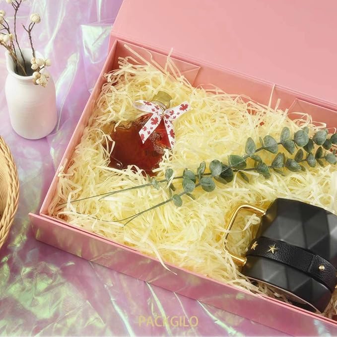 1Pcs 13x9x4 Inches Pink Gift Boxes with Lids for Presents Magnetic gift box large Gift Box for Bridesmaid Proposal,Groomsman (Glossy Pink)-NeatNest