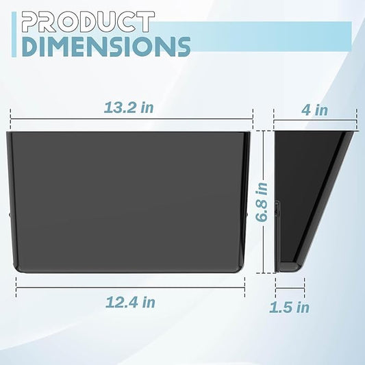 Clear Acrylic Single Pocket, Plastic Hanging Wall Mount File Holder for Office Home (Black, pack6)-NeatNest