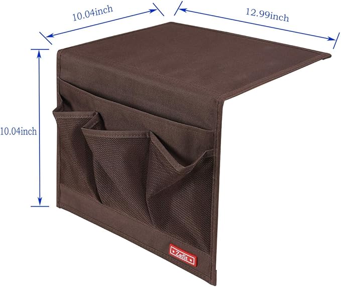 Bedside Storage Organizer - Table Cabinet Organizer Caddy for Remotes, Phone, Glasses (Classic 4 Pockets - Coffee)-NeatNest