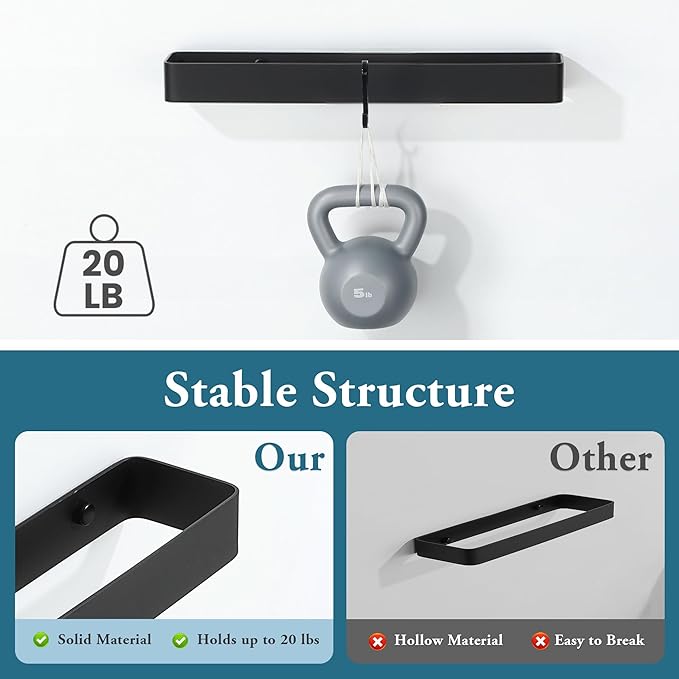 Bathroom Towel Bar, SUS304 Stainless Steel Towel Racks for Bathroom Wall Mounted, Heavy Duty Towel Holder Kitchen Bathroom Accessories Modern Home Decor (12 Inch)