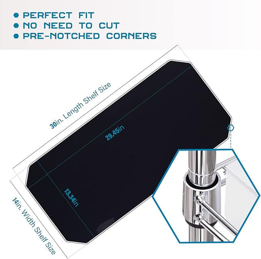 BRIAN & DANY Wire Shelf Liner 14" X 30", Heavy Duty Shelf Liners for Wire Shelving, Waterproof Protector Mats, Set of 4, Black-NeatNest