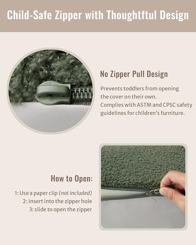 Blissful Diary Foldable Toddler Couch, 2-in-1 Comfy Toddler Chair & Lounger for Reading, Nap, Playroom, Kids Couch Sofa for 1 2 3+ Year Old Girls Boys Birthday Gift, Dark Green Arclet-NeatNest