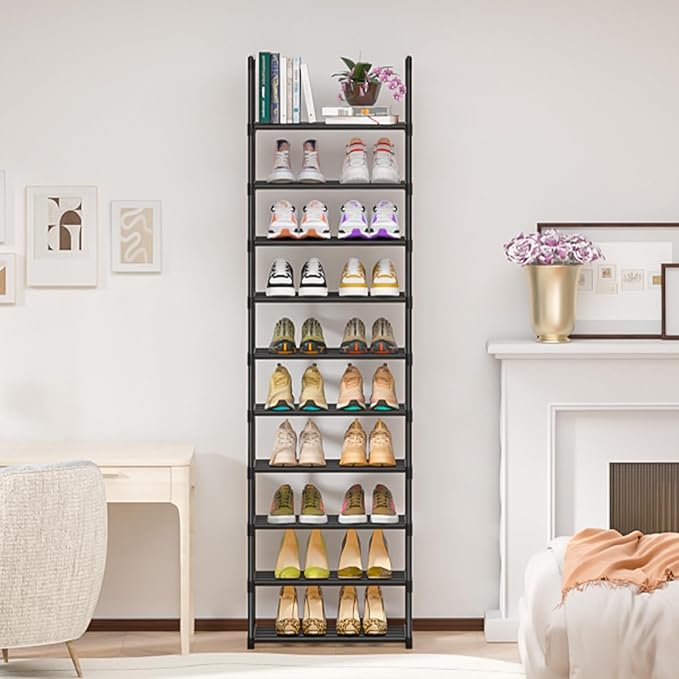 Shoe Rack, Sturdy Metal Shoe Rack Organizer,Narrow Shoe Racks for Closets,Shoes Rack,Shoe Stand,Shoe Shelf-NeatNest