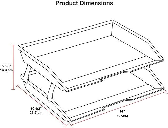 Acrimet Facility 2 Tier Letter Tray, Side Load, Letter Size/A4, Desktop File Organizer, Plastic (Clear Smoke Color)-NeatNest