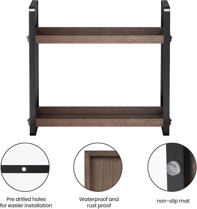 Bathroom Counter Organizer,Bathroom Countertop Organizer,Counter Shelf,Countertop Storage,Organization and Storage,Makeup Shelf,Sink Caddy(Brown 2 Tier)-NeatNest