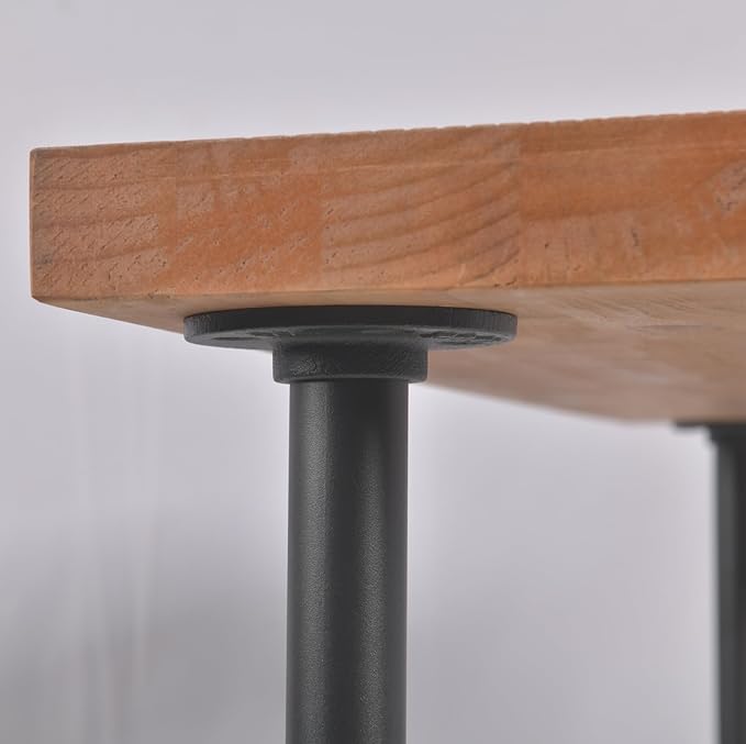 Diwhy DIY Industrial Design Pipe Dining Table Casual Pub BAR Laptop Table Modern Studio Wood and Metal Rectangular Dining Table homeoffice Desk Breakfast high bar Table Brown Desktop 47.3" × 23.6"-NeatNest