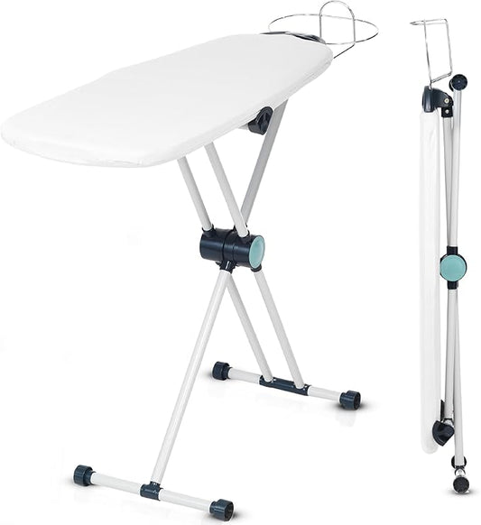 Dazzl 360° Dual-Sided Iron Board - Torso-Shaped Ironing Board Full Size with 8-Level Adjustable Height, Detachable Iron Holder, Garment Clips - HDPE Heat-Resistant Surface-NeatNest