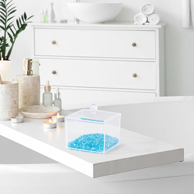 dedoot Plastic Drawer Organizer, Clear Acrylic Vanity Desk Storage and Organizer, Bathroom Display Storage Container with Lid for Jewelry, Small Items 3.74x3.54X2.55 Inch-NeatNest