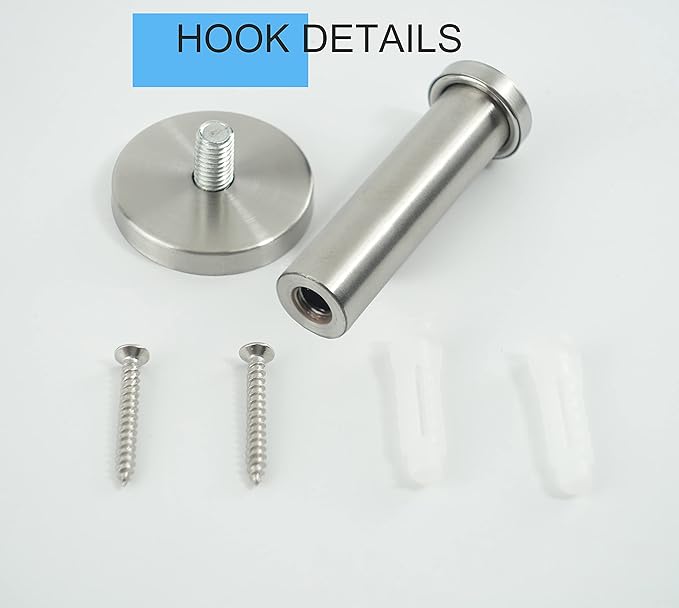 Bath Towel Hooks, 6 Pack Round Coat Hooks, Sturdy Wall Mounted Robe Hook, SUS 304 Stainless Steel Heavy Duty Clothes Hanger, Wall Hooks for Bathroom Bedroom Kitchen (3 in, Brushed)