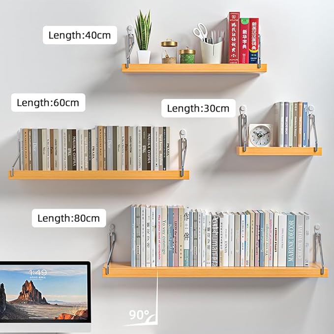 Dixiao 3-Pack Wall Mounted Floating Shelves, Modern Home Décor Wood Shelf, (Walnut, 40 * 15 * 1.5cm)-NeatNest