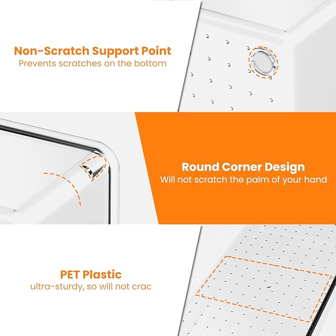 Criusia 18 Pcs Large Size Clear Drawer Organizer Set, Acrylic Non Slip Non Cracking Kitchen Drawer Storage Tray Divider, Multifunctional Storage for Cosmetics, Bathroom, Tools, Kitchen and Office-NeatNest