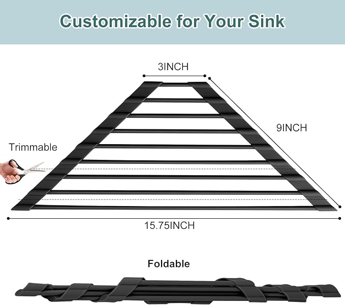 MERRYBOX Triangle Roll Up Dish Drying Rack Over The Sink, 2025 Anti-Rust Sink Drying Rack with Full Silicone Wrapped for Top of Sink Coner, Anti-Slip Organizer for Kitchen