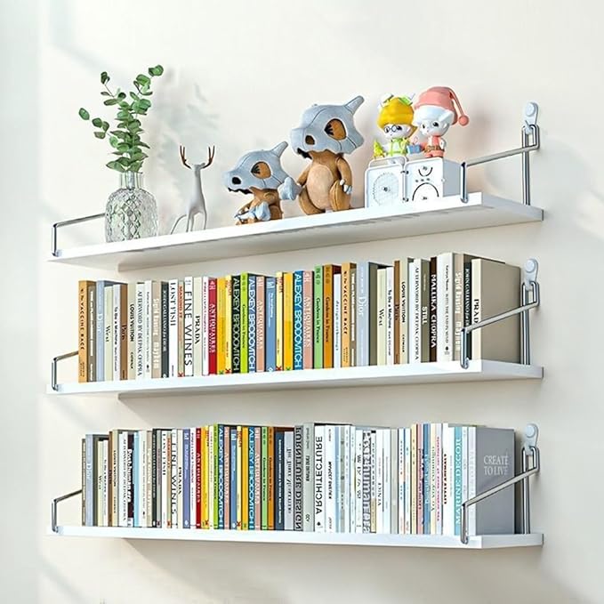 Dixiao 3Pcs Wall Mounted Floating Shelves, Modern Home Décor Wall Shelf Board for Kitchen, Bedroom, Bathroom,Living Room (Wood Color,40 * 15 * 1.5cm)-NeatNest
