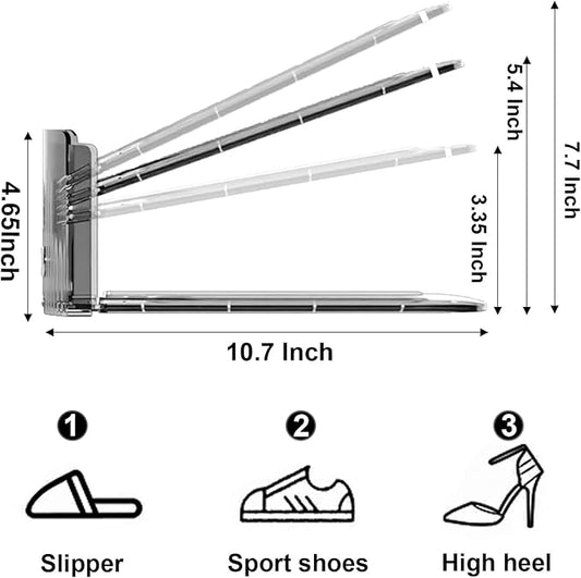 CiBiZi Clear Shoe Slots Organizers 6Pack Shoe Stacker Organizer for Closet Shoe Stackers for a Pair of Shoes Shoe Display Shelf Organizador de Zapatos Shoe Rack Holders Space Saver Grey-NeatNest