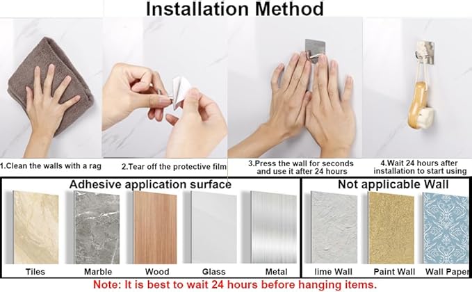 Bath Towel Hooks -10 Pack Strong Self Adhesive Coat/Clothes Hooks, No Drilling Sticky Hooks, Heavy Duty 304 Stainless Steel Shower Wall Hook for Bathroom Kitchen Bedroom(Brushed Nickel)