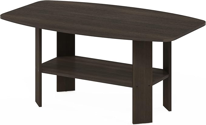 Furinno Simple Design Coffee Table, Dark Brown-NeatNest