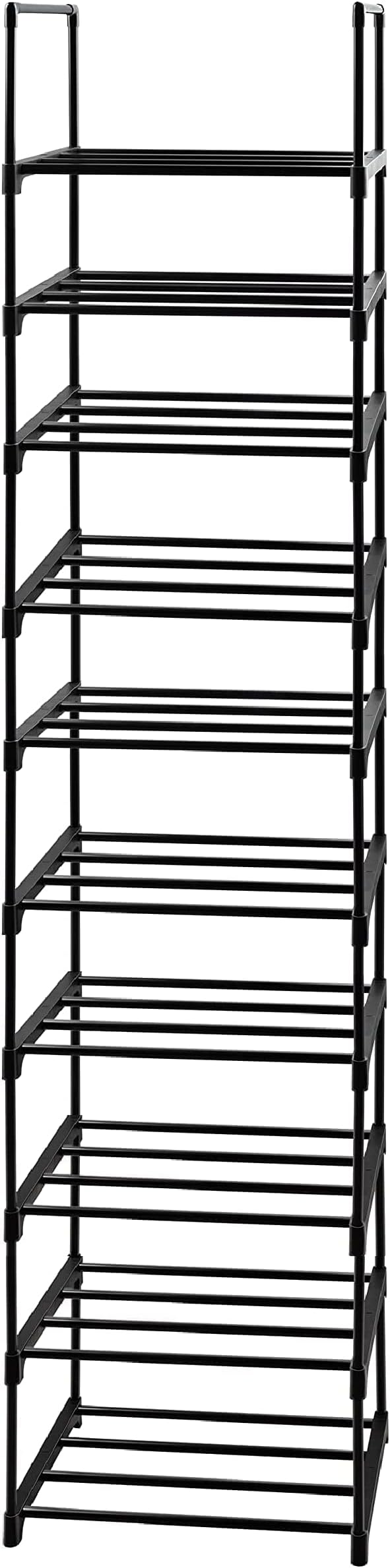 10 Tier Metal Sturdy Shoe Rack, 10 Tier Tall Shoe Storage Organizer, Narrow Tall Shelf Organizer for Entryway, Closet, Bedroom-NeatNest