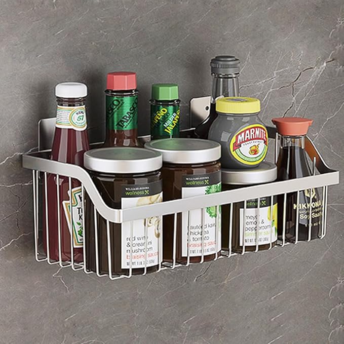 SUS304 Stainless Steel Mesh Basket, Large Wire Storage Organizer Basket, Multi-function Hanging Baskets for Kitchen Bathroom, L 15.75 Inch-NeatNest