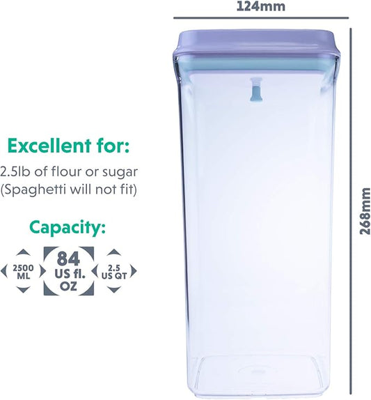 BopTop (1pc - 2500ml) Airtight Food Storage Container – Mechanical Silicone Seal Canister - BPA-Free - 2.5Qt-NeatNest